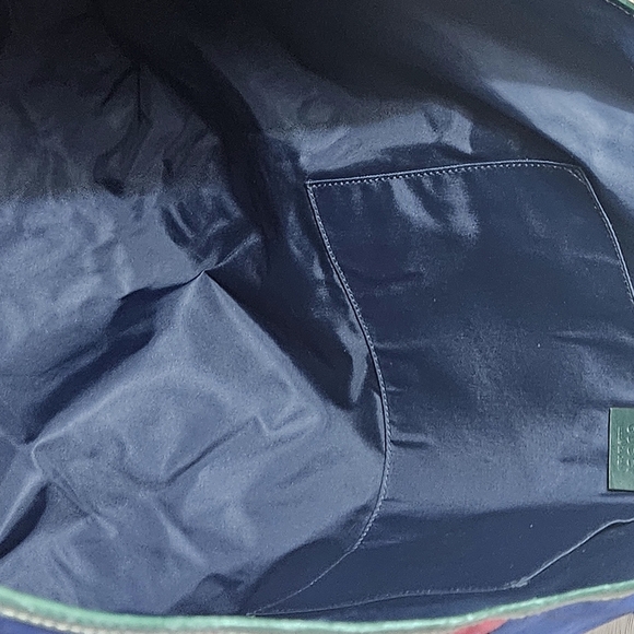 Gucci Vintage Nylon Tote Bag Blue Red Cream NWOT - Picture 14 of 14